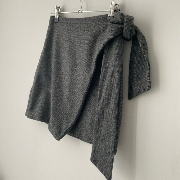 Wilfred Wrap-Front Wool Cashmere Blend Mini Skirt - Picture 5 of 9